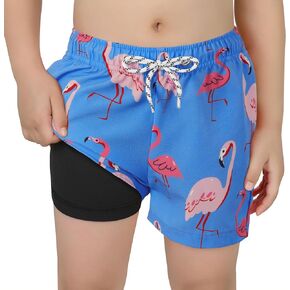 Boys Swim Trunks Swimsuit Boxer Brief Liner Swim Trunks Quick Dry Compression Anti Chafe Toddler Swim Shorts