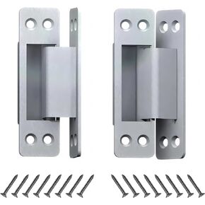 Hidden Door Hinges, Whole Body 304 Stainless Steel, 5-Inch x 1-3/8-Inch, Can Support 99lbs Door (2 Hinges)