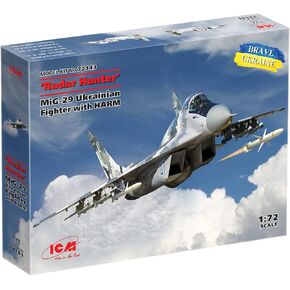 ICM 72143 - Airplane Model ''Radar Hunter', Plastic Military Plane MiG-29 '9-13' Ukrainian Fighter with HARM Missiles - Scale 1:72
