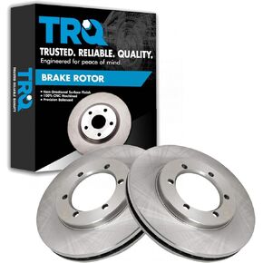 TRQ Front Disc Brake Rotor Pair Set for 1998-2004 Nissan Frontier L4 2.4L