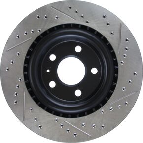 StopTech 127.33137R Sport Rear Right Drilled/Slotted Disc Brake Rotor - Fits Select Audi, Porsche Macan Vehicles
