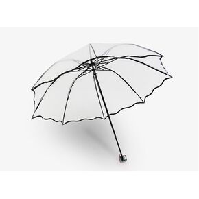 مظلة فقاعية شفافة مع دانتيل - قبة مقاومة للرياح والمطر مع رؤية شفافة، تصميم خفيف الوزن للأطفال وحفلات الزفاف والجولف والتنقل والسفر (أسود) in Kuwait