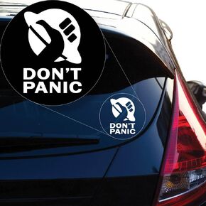 Yoonek Graphics Don't Panic Vinyl Decal Sticker # 855 (4" x 2.7", Black)