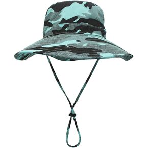 TRUSCEND Fishing Sun Hats for Men, UPF50+ Waterproof Wide Brim Hats for Fishing & Hunting with Face Covering & Neck Flap