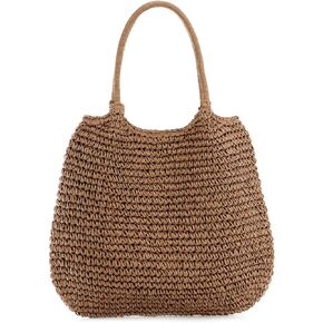 KUANG! Large Straw Beach Bag for women Woven Straw Tote Bag Summer Handbag Shoulder Bag for Women