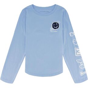 Tommy Hilfiger Girl's Smiley Sequin Long Sleeve Tee (Big Kid)