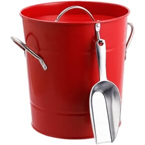 HFWYJF 4.2 Quart/4 Liter Double Wall Ice Bucket,Ice Bucket for Cocktail Bar,Ice Buckets for Parties,Insulated Ice Buckets with Lid and Scoop,Party Beverage Tub for Home Kitchen Outdoor