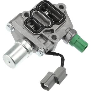 Motoforti Solenoid Spool Valve Assembly, for Honda Civic 1996-2000 D16Y8 Engine, Aluminum Alloy, with Gasket, 15810P2RA01, Silver Tone Green, 1 Set