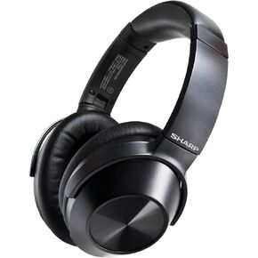 Sharp Noise Cancelling Bluetooth Headphones | Wireless Over Ear Headphones | Bluetooth Headset with Microphone | 20 Hours of Talk & Music Time | 33 FT Operating Range | HP-60(K), Black