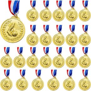24Pcs Soccer Basketball Medals, Gold Award Medals for Kids, Sports Competitions, Celebration, Sports Meeting, Party Favors(5cm)