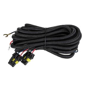12V Placstic-Metal Fog Light Wiring Harness Kit for Chevy Silverado 1500 2500 2003-2007 Black