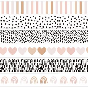 AnyDesign 69Ft Boho Bulletin Board Borders Groovy Rainbow Heart Dot Stripe Trim Borders Colorful Aesthetic Bulletin Board Stickers Retro for Nursery Elementary School Classroom Office Party Decoration