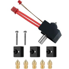 Creality 300℃ High Temperature Heat Block Kit for Ender-3S1, 3D Printer Heating Block Titanium Alloy Throat Tube 3 Silicone Socks and 5 PCS Nozzle Kit for Ender 3 S1/S1 Pro/Plus, CR-10 Smart Pro