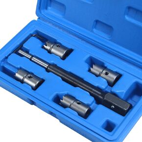 19 PCS Universal Injector Seat Cleaning Set Diesel Engines Injector Seat Cleanner Brush Kit with Drivers (19pc Injector Seat Cleanner Brush Kit)
