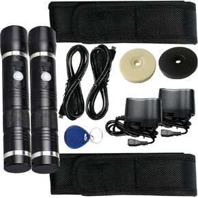2 Sets New Generation RFID Security Guard Patrol Tour Full System Kits with Built-in LED Flash Light (for SOS) 20 pcs Check Points 5pcs Patrolman Fob Tags