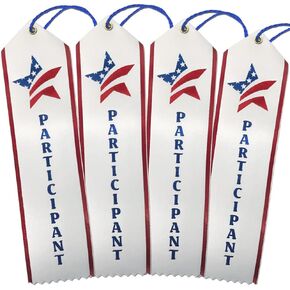 Patriotic Participation Ribbons with Card & String