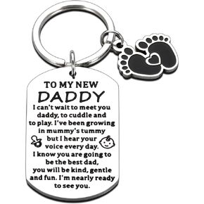 Daddy Dad To Be Gifts New Dad Keychain Gifts for Men Baby Announcement Gift for Dad Daddy Husband Boyfriend from Mom Wife Christmas Baby Shower Gifts First Fathers Day Keepsake from Son Daughter