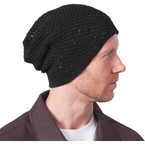 Lightweight Summer Beanie Hat for Men, Cotton Mesh Beanie for Women, Hand Made Knit Cap
