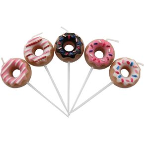 2Boxes 10PCS Donut Cake Candles Donut Party Pick Candles