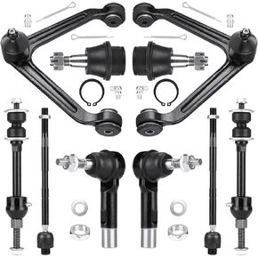 10PCS K7424 Front Upper Control Arm w/Ball Joint for Dodge Ram 1500 2002-2005 2WD RWD Tie Rod End Sway Bar Link Suspension Kit, ES3538 EV407 K7400 K7411