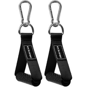 KYLIN SPORT Cable Machine Attachment Resistance Band Handle Grips Home Fitness Gym Handles Exercise Machine Attachments Silicon Handles with Spring Snap Carabiner Hook