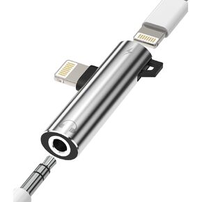 Headphone Adapter Compatible for iPhone Audio 3.5mm to Lightning Apple Dongle Jack AUX Adaptador para Splitter Charger Earphone 2 in 1 Phone and Charge Earbud Cable 13 12 11 Pro Max Mini Xs 7 X 8plus