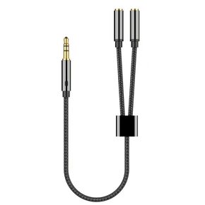 Headphone Splitter 3.5mm TRS Stereo Audio Frequency Y Splitter, Suitable for Two Audio and Microphone Headphones, Compatible with PC, Laptop, Android, Windows, and Smart Phones