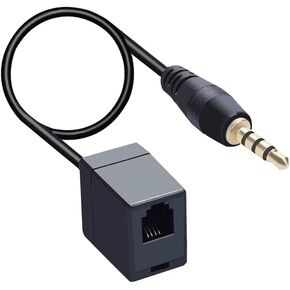 RJ9 to 3.5mm Telephone Adapter Cable Female RJ9 Headset to Male 3.5mm Cell Phone Adapter Convert RJ9 Headphone to Smartphones Most Android0 Cellphone with 3.5mm Headphone Jack