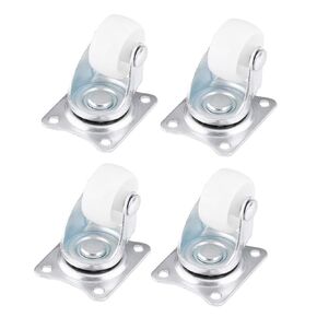 Swivel Casters, 4 Universal Casters 1" Wheels White Casters with Support Brackets, for Tables Chairs Small Trolleys Luggage