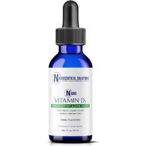 NANO VITAMIN D3 Nanosized liquid drops, RAPID ABSORPTION, 5000 IU potent formulation, Strengthens bone & muscle, supports healthy heart. 30 ml bottle, 1 month supply.