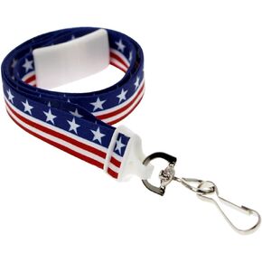 Specialist ID 2 Pack - American Flag Lanyard for ID Badges & Keys - Patriotic USA Lanyards for Fourth of July Supplies - Red White & Blue Stars & Stripes - Soft Fabric Safety Breakaway Clasp