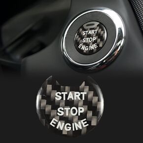 TOMALL Carbon Fiber Car Engine Start Stop Cover Sticker Compatible with Infiniti Q50 Q60 QX60 or Nissan Altima Maxima Engine Switch Power Ignition Cover Trim for Car Push Start Button (Carbon Fiber)