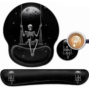 Ergonomic Gaming Mouse Pad Wrist Support and Memory Foam Keyboard Wrist Rest with Anti-Slip Base for Home Office Computer Desk Pad, Gel Black Mouse Pad Easy Typing, African American Women Black Girl in Kuwait