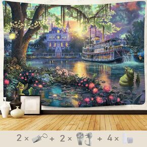 F-FUN SOUL Prince Palace Tapestry, 60x40inches Soft Flannel, Psychedelic Island Lake Wall Hanging Tapestries for Living Room Bedroom Home Decor GTYYFS55