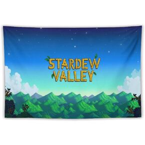 طباعة نسيجية بشعار Dazkqbl Stardew Valley - أعلام ألعاب الفيديو لديكور المنزل، ملصق فني معلق على الحائط للألعاب - قماش بوليستر، 40 × 60 بوصة in Kuwait