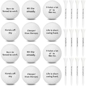 24 Pcs Golf Ball Gift Set Golf Gifts for Men Trick Golf Balls Retirement Gifts for Dad Includes 12 Golf Balls 12 Golf Tees for Golfers Golf Lovers Retirement Gifts in Saudi Arabia
