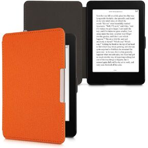 حافظة kwmobile متوافقة مع Amazon Kindle Paperwhite - غطاء حماية للقارئ الإلكتروني من النايلون - حافظة على شكل كتاب - لافندر
