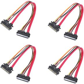 30CM M/F 22P 7+15Pin Male to Female SATA Serial ATA Data Power Combo Extension Cable 4Pcs