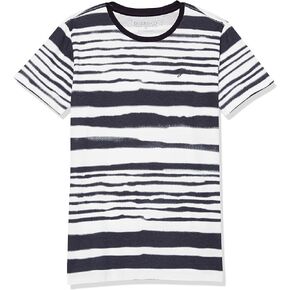GUESS Boys' Little Short Sleeve Organic Cotton Striped Shirt