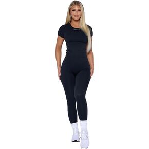 Essential Tee & Legging Set: Women's 2-Piece Workout - Seamless Butt Lift Leggings & Compression Top