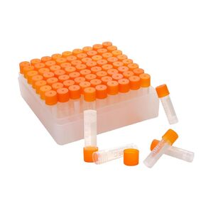 1.8ml Cryo Tubes Plastic Small Vials with Screw Caps Graduated Plastic Cryovial Cryogenic Vial Tubes, PP Material, Free from DNase, RNase 81Pcs