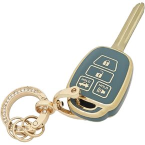 Key Fob Cover for Toyota with Keychain Soft TPU Car Key Shell Case Protector Compatible with Camry Corolla RAV4 Highlander Avalon Corolla iM Venza Yaris (Black)