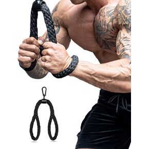 حبل سحب للأسفل من مانويكلير لثلاثية الرؤوس والظهر والأكتاف، مرفق كابل حبل ثلاثي الرؤوس، ملحقات حبل الكابل لصالة الألعاب الرياضية والمنزل مع ثبات محسن للقبضة in Kuwait