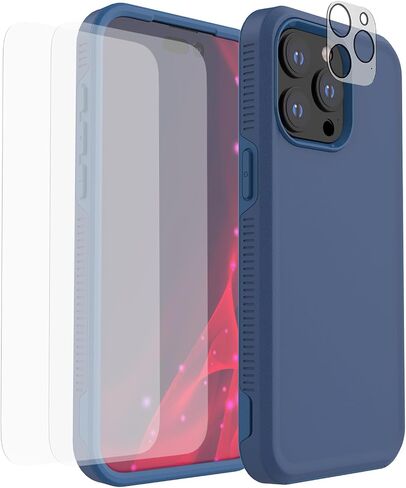 Dikes for iPhone 15 Pro Max Case Dual-Layer Heavy Duty Case [Shockproof][Drop-Proof][Dustproof] Rugged Phone Case Fit for iPhone 15 Pro Max 6.7 Inch with [Screen & Camera Lens Protector] (Sea Blue) in Saudi Arabia