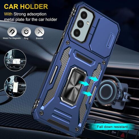 for Samung Galaxy A52 5G Case Galaxy A52 5G Case with Slide Camera Cover Ring Kickstand Military Grade Shockproof Case Armor Heavy Duty for Galaxy A52 5G Phone Case (Black) in Saudi Arabia