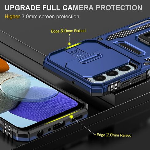 for Samung Galaxy A52 5G Case Galaxy A52 5G Case with Slide Camera Cover Ring Kickstand Military Grade Shockproof Case Armor Heavy Duty for Galaxy A52 5G Phone Case (Black) in Saudi Arabia
