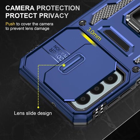 for Samung Galaxy A52 5G Case Galaxy A52 5G Case with Slide Camera Cover Ring Kickstand Military Grade Shockproof Case Armor Heavy Duty for Galaxy A52 5G Phone Case (Black) in Saudi Arabia