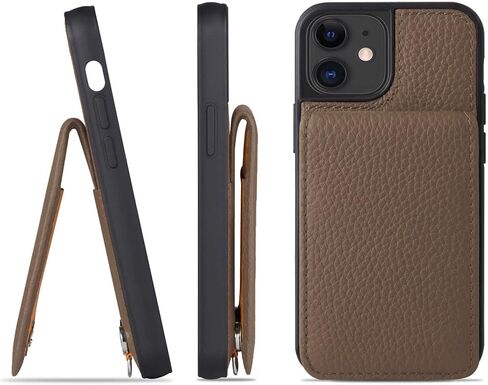 Hanatora] حافظة iPhone12mini قابلة للطي مع حامل بطاقة وغطاء هاتف من الجلد الأصلي، حافظة ذات جودة أنيقة بدون مغناطيس للنساء والرجال، رمادي SCPG-12Mini-Grege in Kuwait