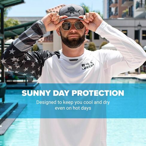 أداء جديد للرجال قميص طويل الأكمام | عامل حماية من أشعة الشمس بعامل حماية من أشعة الشمس 50+، ماص للرطوبة، تمدد في 4 اتجاهات | من شركة SA in Kuwait