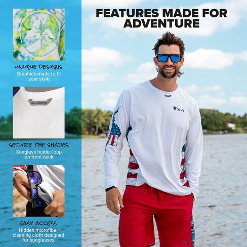 أداء جديد للرجال قميص طويل الأكمام | عامل حماية من أشعة الشمس بعامل حماية من أشعة الشمس 50+، ماص للرطوبة، تمدد في 4 اتجاهات | من شركة SA in Kuwait